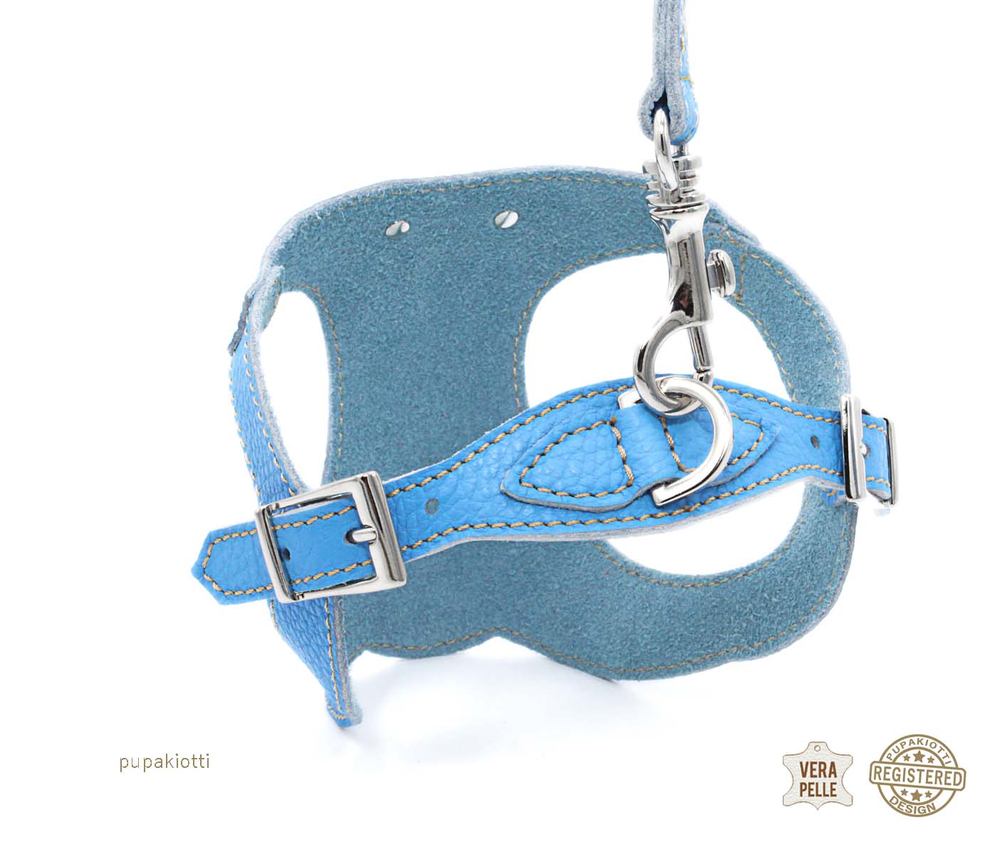 Basic. Ergonomic and adjustable leather harness for dogs