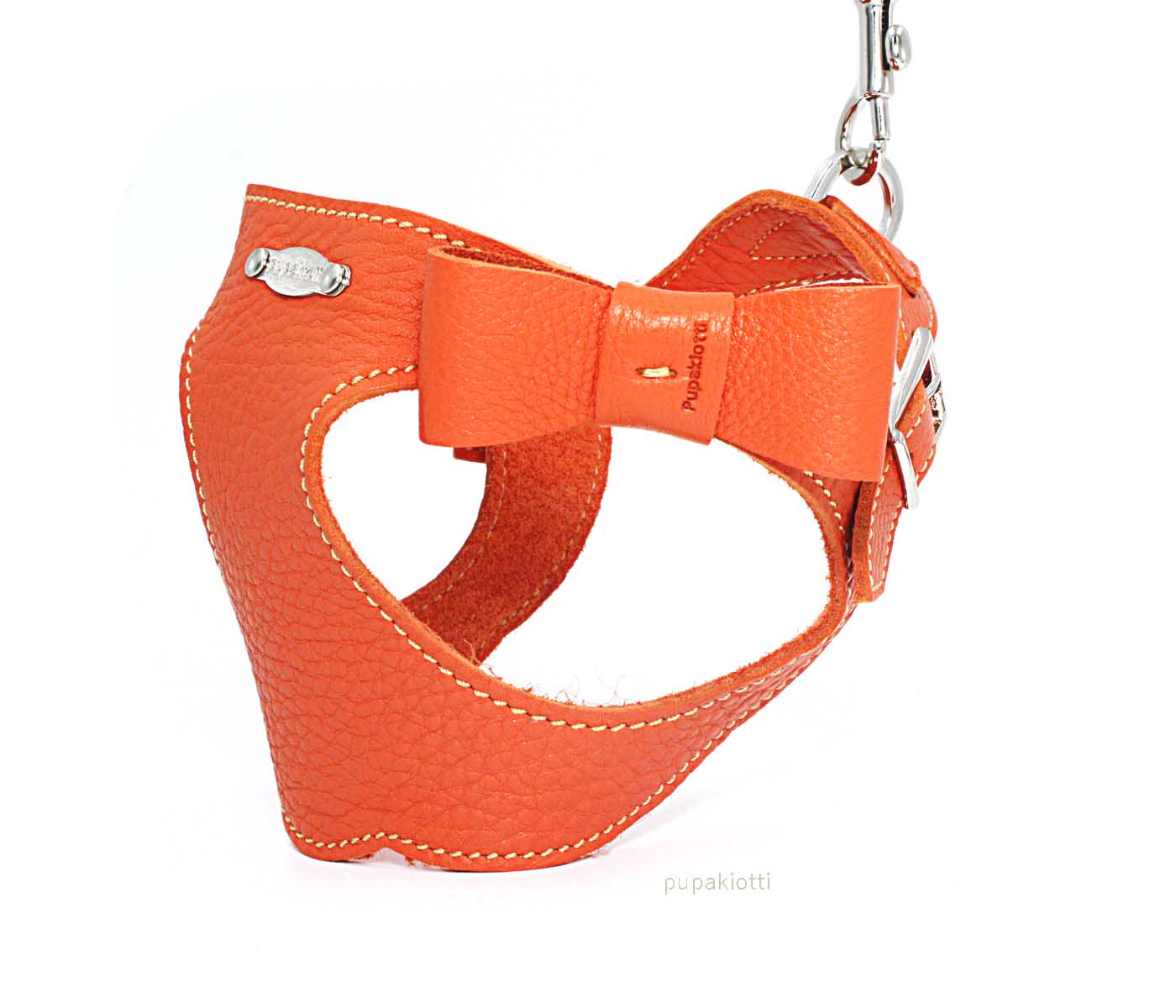 Basic. Set 3 pcs. Leather harness and leash with waste bags dispenser