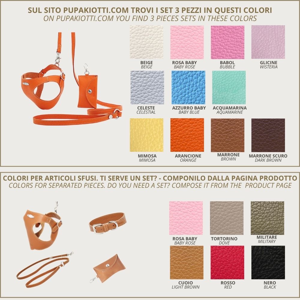 Basic. Ergonomic and adjustable leather harness for dogs