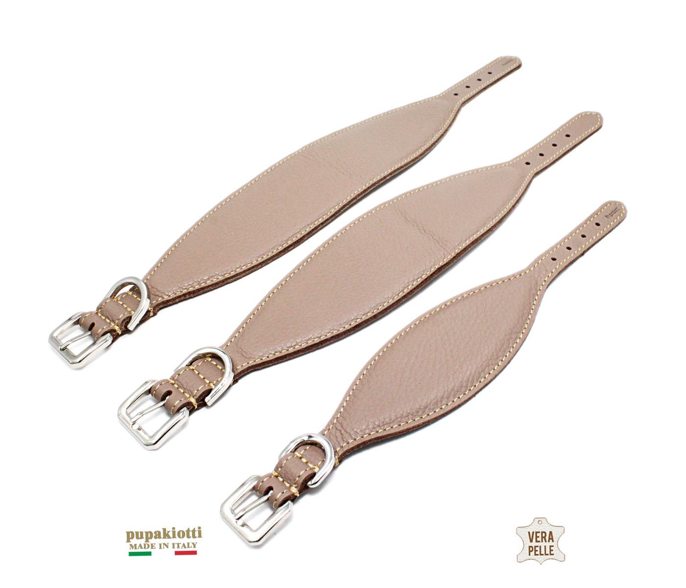 BASIC. Collare per Levriero imbottito con spugna  in vera pelle