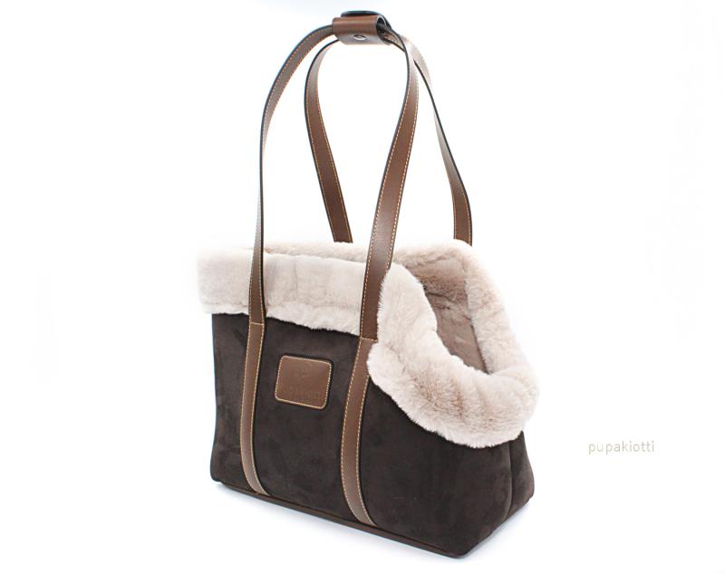 Cortina. Carrying bag in NeoFur and Genuine Leather for dogs