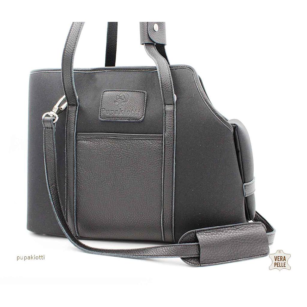 MARA. Carrying Bag made with Genuine Leather and technical waterproof fabric