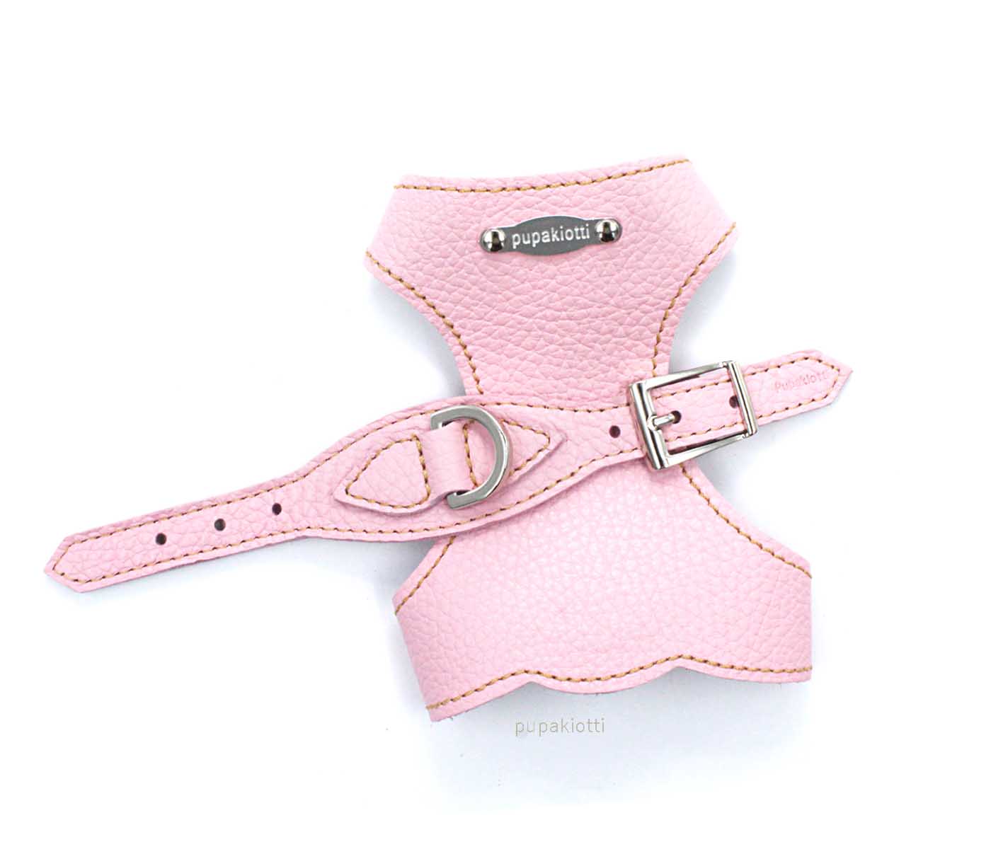 Basic. 3 pieces set. Leather Harness and leash with poop bags dispenser for dogs