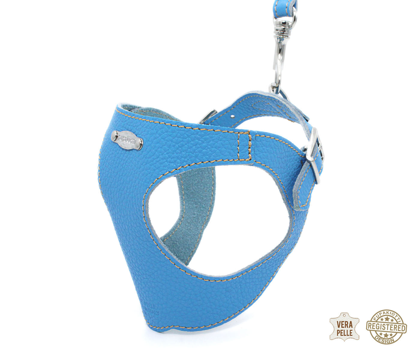 Basic. Ergonomic and adjustable leather harness for dogs