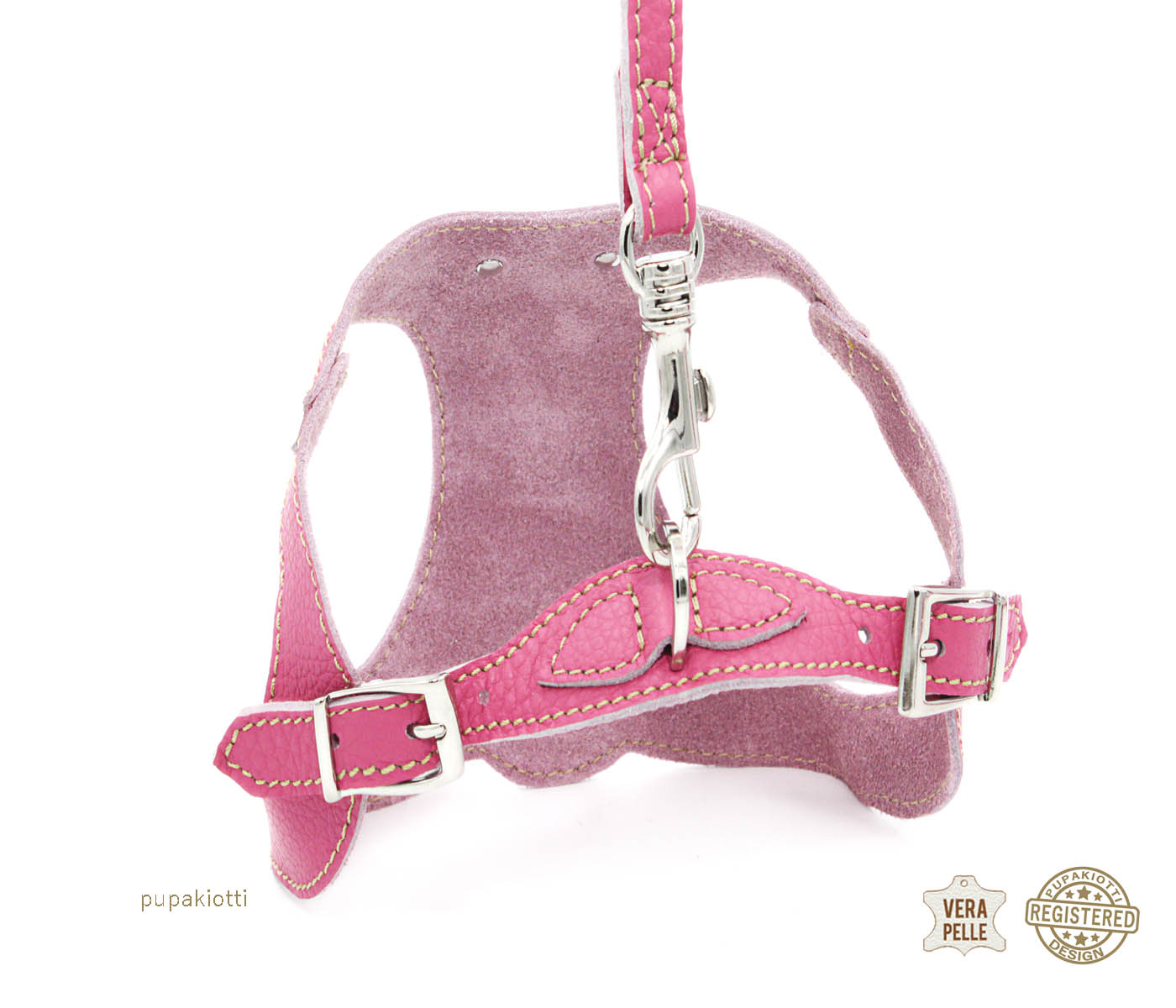 Basic. Ergonomic and adjustable leather harness for dogs