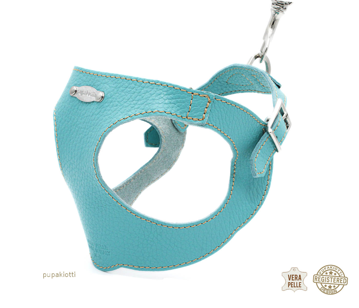 Basic. Ergonomic and adjustable leather harness for dogs