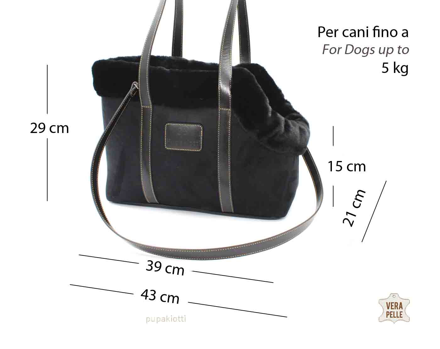 Cortina. Carrying bag in NeoFur and Genuine Leather for dogs