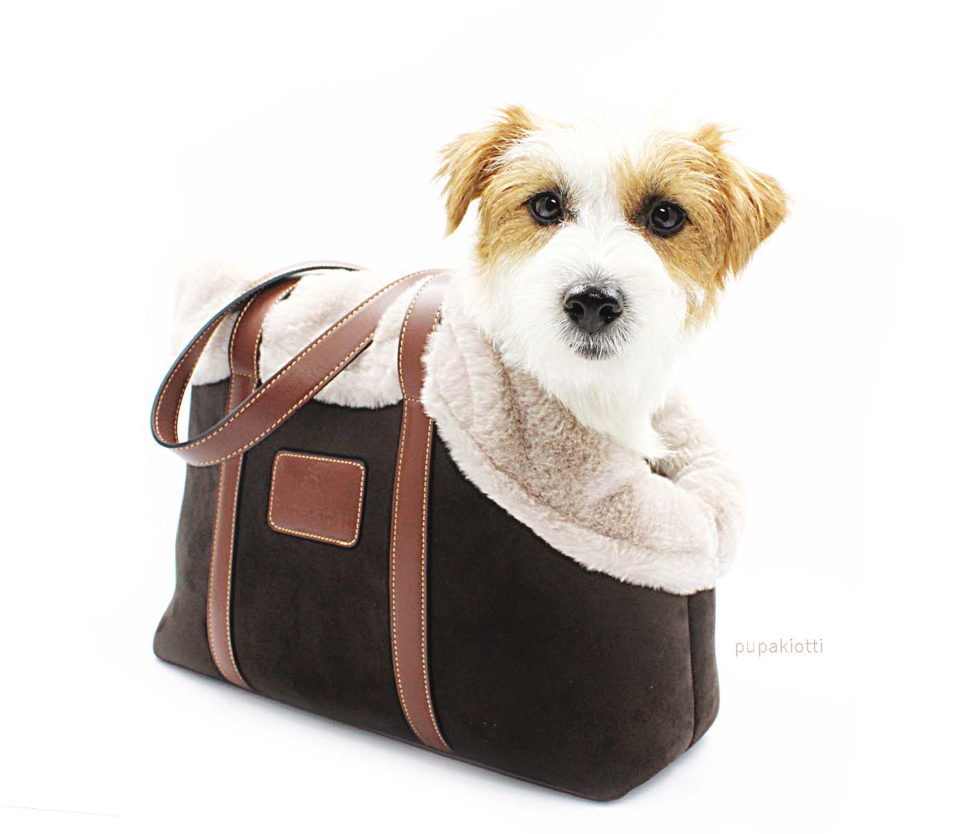 Cortina. Carrying bag in NeoFur and Genuine Leather for dogs