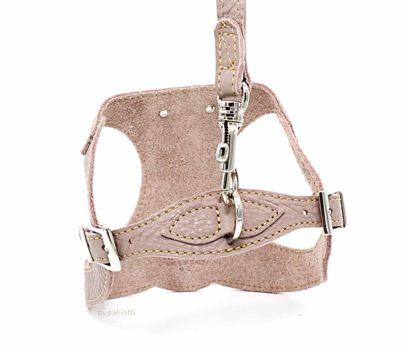 Pettorina In Vera Pelle Dogissimi Per Cani Piccola E Media Taglia – Regolabile, Ergonomica, Chiusura Rapida, Made In Italy, Taglia M Adatta A Circonferenza Petto 41-55 Cm