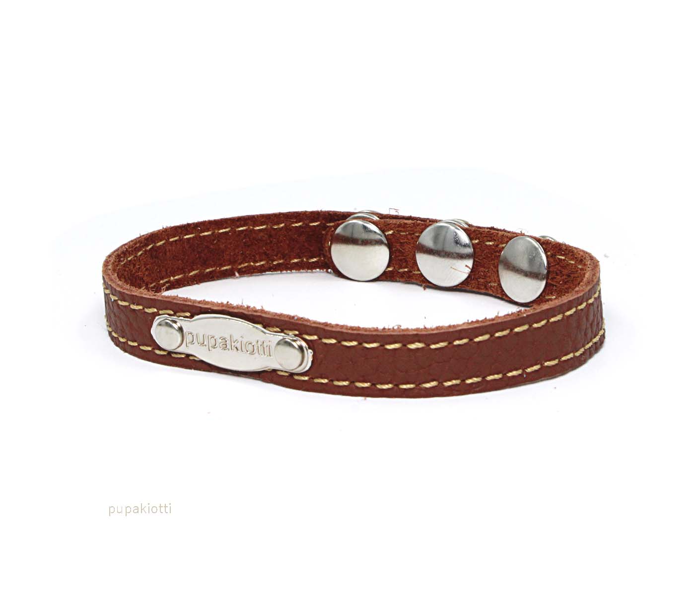 Basic. Genuine leather leather collar for bandana for dog