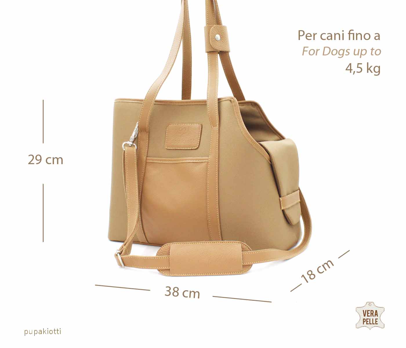 MARA. Carrying Bag made with Genuine Leather and technical waterproof fabric