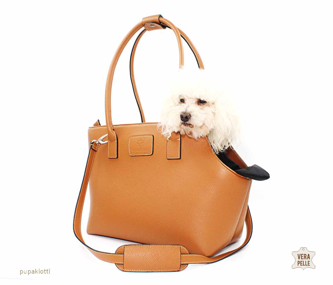 Vilma. Carrying Bag made with Genuine Leather for dog