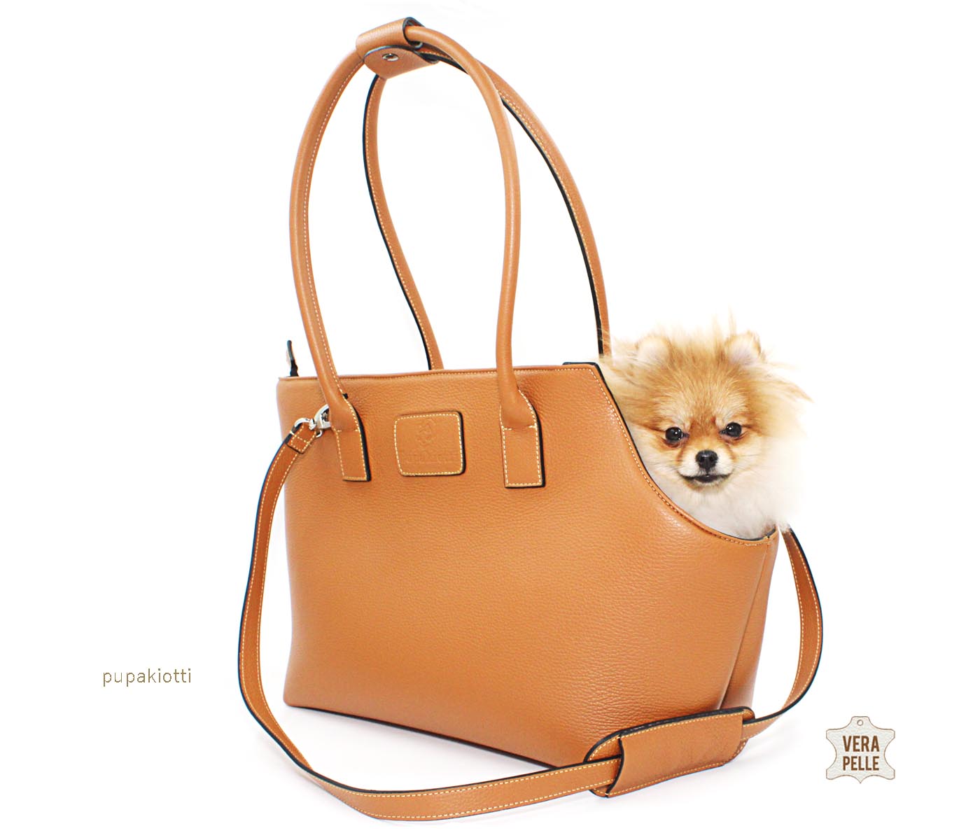 Vilma. Carrying Bag made with Genuine Leather for dog