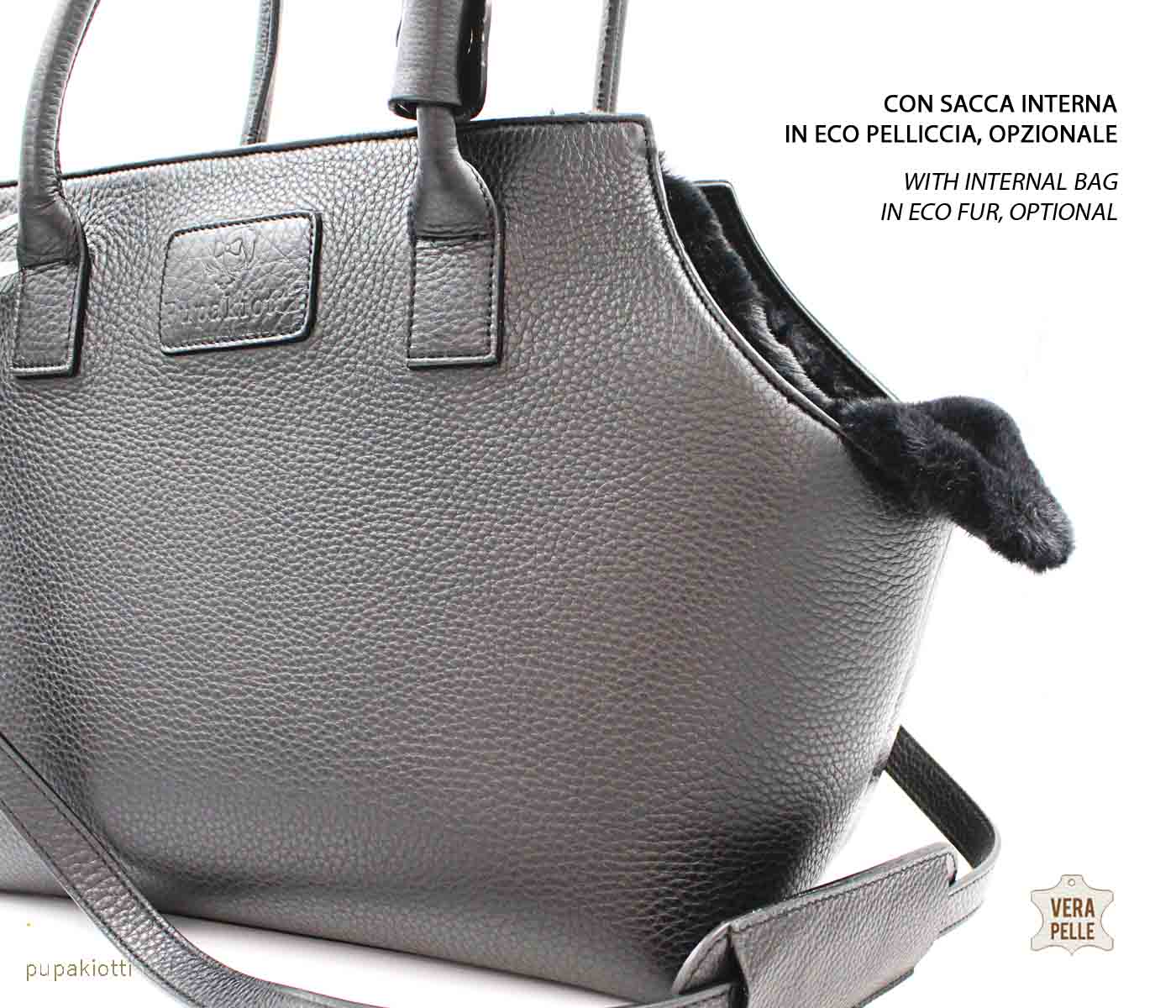 Vilma. Carrying Bag made with Genuine Leather for dog