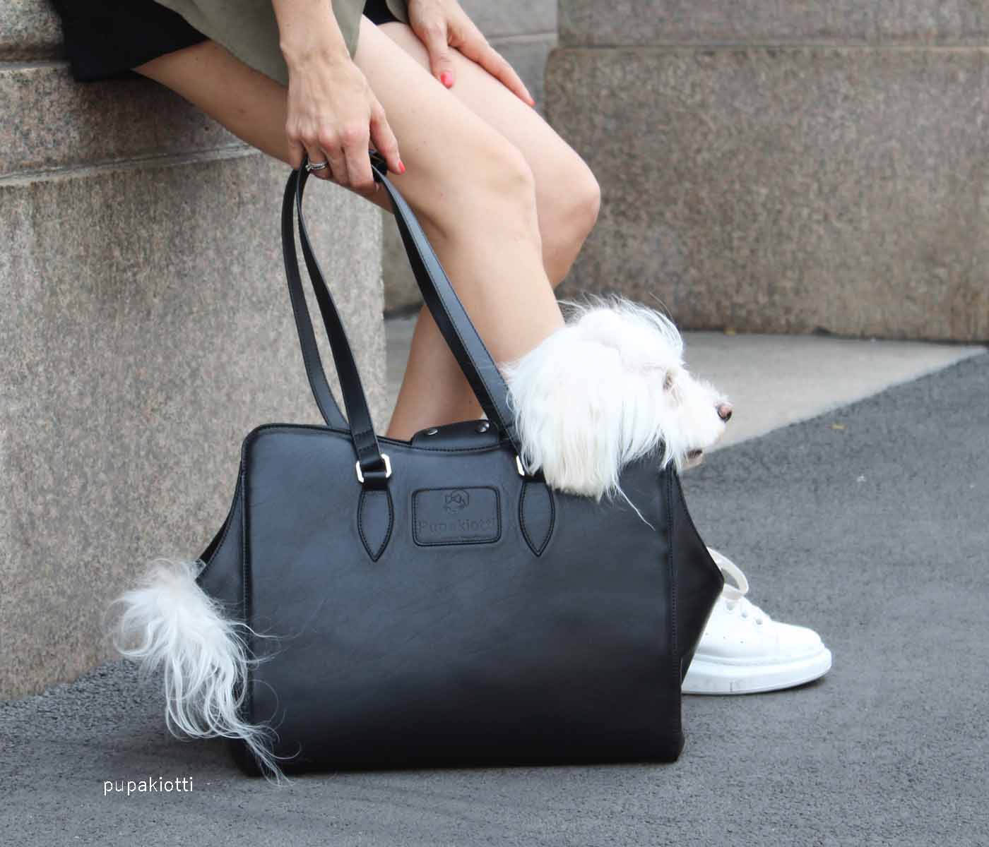 Jasmine. Carrying Bag in Genuine leather for dog