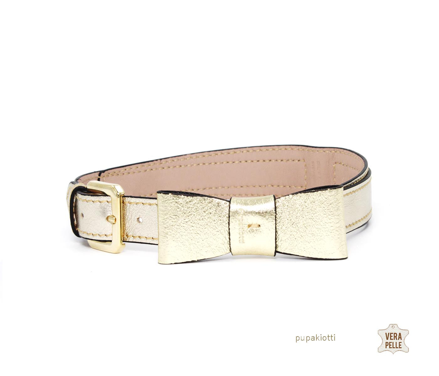 PRECIOUS. Collar  in laminaed genuine leather for dog