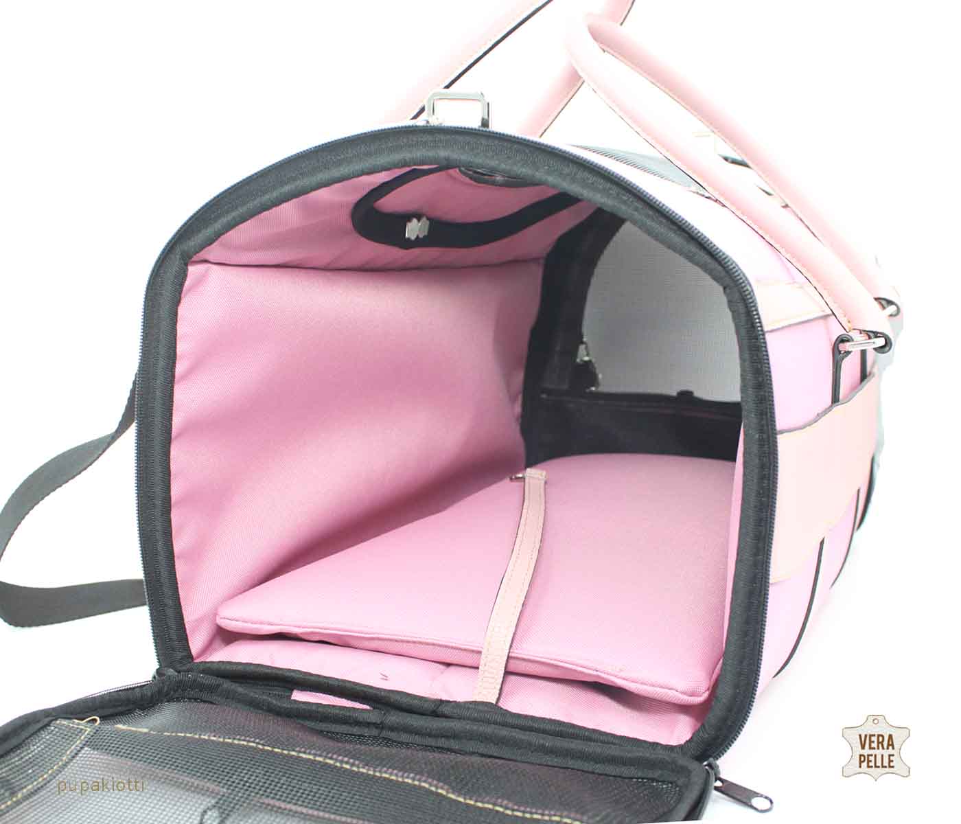 Sky. Carrying Bag in Genuine Leather and Technic waterproof fabric