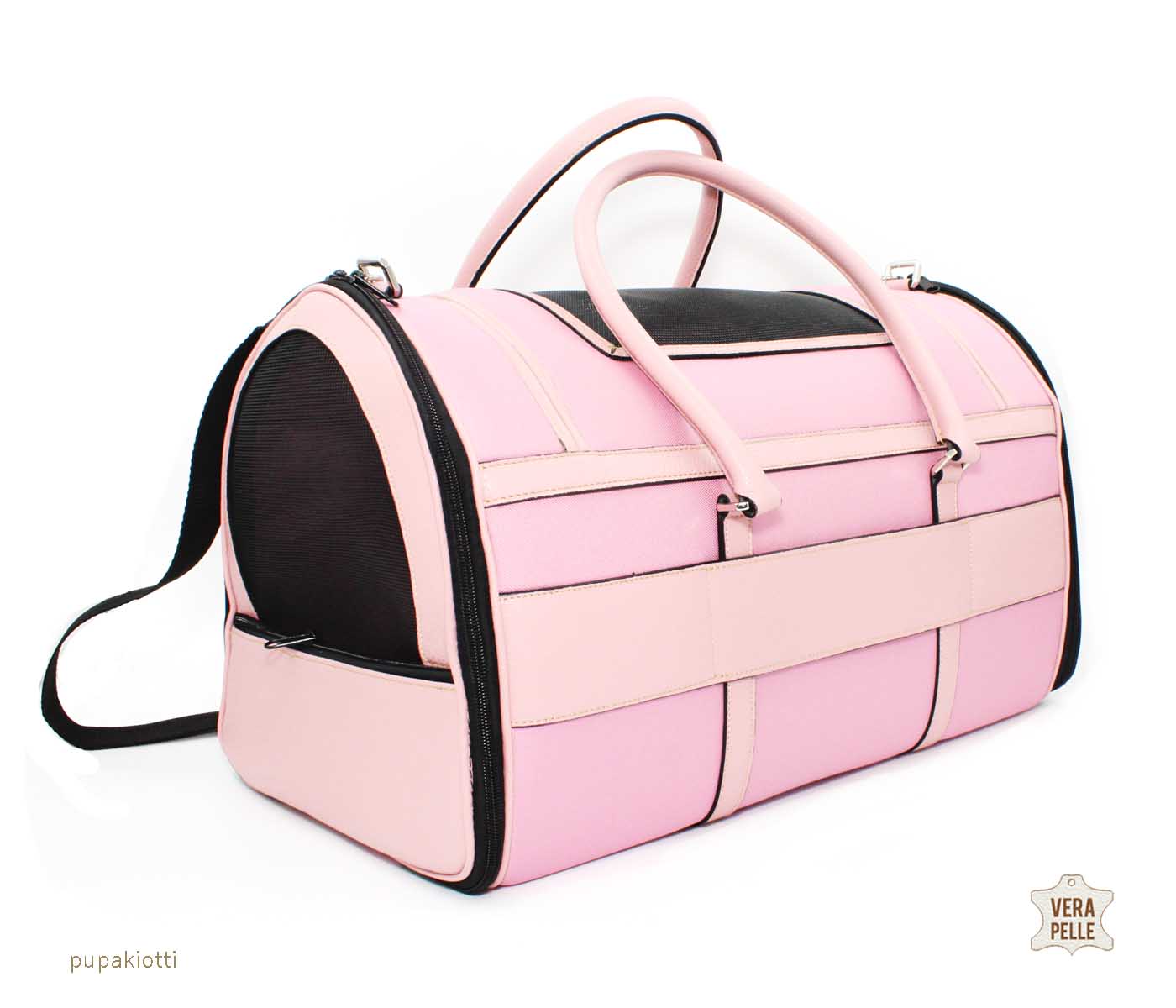 Sky. Carrying Bag in Genuine Leather and Technic waterproof fabric