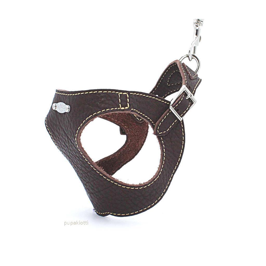 Basic. Ergonomic and adjustable leather harness for dogs